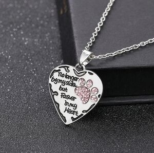 Pet Memorable "No Longer By My Side But Forever in My Heart" Pink Heart PawPrint